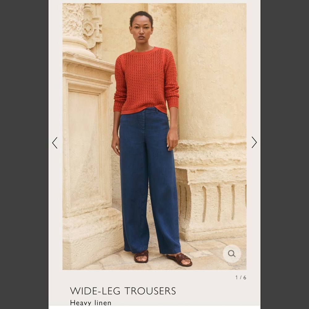 Poetry Blue Wide-Leg trousers 100% Linen